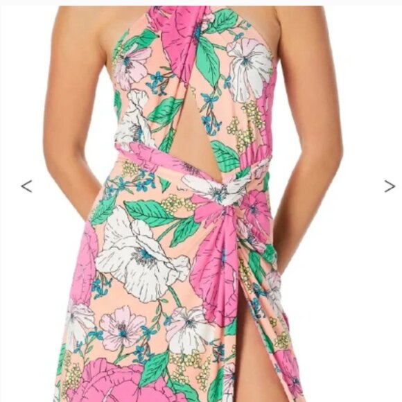 NWT AFRM Avian Halter Dress In Spring Blush Bouquet Size Medium - Picture 2 of 8